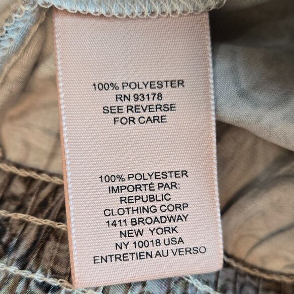 PHILOSOPHY  Wide Leg Pull On Elastic Waist Pants Sz:  XS/TP Green/Gray/Silver - Picture 7 of 7